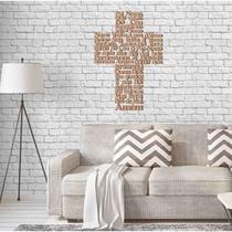 Quadro Decorativo Oração Pai Nosso em Cruz 3mm Vazado - Mdf