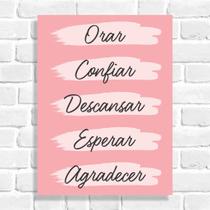 Quadro Decorativo Orar, Confiar e Agradecer