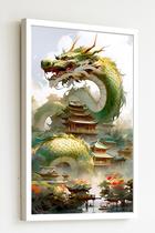 Quadro Decorativo Oriental Dragão Chinês - 70X50Cm