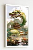 Quadro Decorativo Oriental Dragão Chinês - 70x50cm