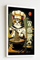 Quadro Decorativo Oriental Gato Sushiman - 70X50Cm Quadro Decorativo Oriental Gato Sushiman - 70X50Cm