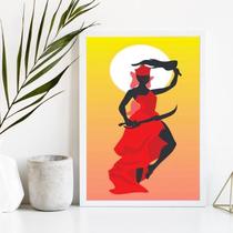 Quadro Decorativo Orixá Iansã Candomblé 24x18cm com Vidro