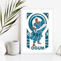 Quadro Decorativo OrixáOgum 24x18cm