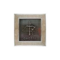 Quadro Decorativo Orixás Oxossi Moldura Clara