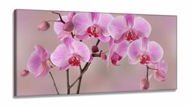 Quadro Decorativo Orquídeas Rosa em Tecido Canvas 130x60 Sala Quarto Quadro Decorativo Orquídeas Rosa em Tecido Canvas 130x60 Sala Quarto