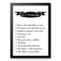 Quadro Decorativo Os 10 Mandamentos 24X18Cm - Com Vidro Quadro Decorativo Os 10 Mandamentos 24X18Cm - Com Vidro
