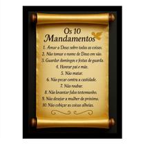 Quadro Decorativo os 10 mandamentos deixado por Jesus Cristo
