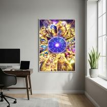 Quadro Decorativo Os Cavaleiros do Zodíaco - 70x50cm Cor:Moldura Branca Quadro Decorativo Os Cavaleiros do Zodíaco - 70x50cm Cor:Moldura Branca