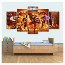 Quadro Decorativo Os Incríveis 130x63 em tecido Quadro Decorativo Os Incríveis 130x63 em tecido