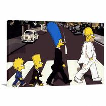 Quadro decorativo Os Simpson - The Beatles - Tela em Tecido
