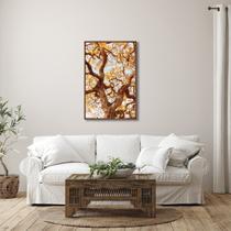Quadro Decorativo Outono Galhos de Árvore com 1 Tela 60x90cm para Escritório Banheiro Hall Com Vidro
