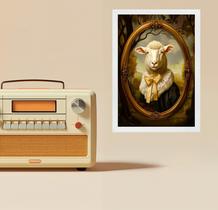 Quadro Decorativo Ovelha - Retrato Antigo 33X24Cm