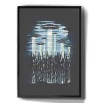 Quadro Decorativo Ovnis No Milharal Arte Retro Aliens - Tribos