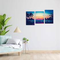 Quadro Decorativo Oxford Palmeiras e Lago 90x60 Quadro Decorativo Oxford Palmeiras e Lago 90x60