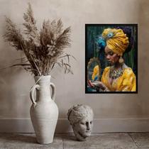 Quadro Decorativo Oxum- Espelho 24X18Cm - Com Vidro