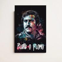 Quadro decorativo Pablo Escobar Plata o plomo para sala de estar quarto escritório Quadro decorativo Pablo Escobar Plata o plomo para sala de estar quarto escritório