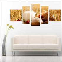Quadro Decorativo Padarias Bolo Cafeterias Decorações 5 Peças TT6