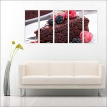 Quadro Decorativo Padarias Cafeterias Pães Café Bolos Tortas 5 Peças GG1