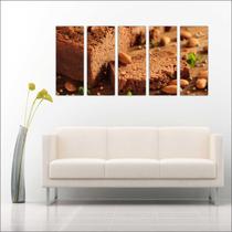 Quadro Decorativo Padarias Cafeterias Pães Café Bolos Tortas 5 Peças GG16