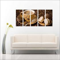 Quadro Decorativo Padarias Cafeterias Pães Café Bolos Tortas 5 Peças GG18