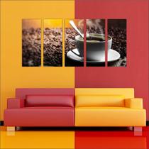 Quadro Decorativo Padarias Cafeterias Pães Café Bolos Tortas 5 Peças GG23