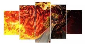Quadro Decorativo Painel Anime Demon Slayer Kyojuro Rengoku Hashira Tigre" Quadro Decorativo Painel Anime Demon Slayer Kyojuro Rengoku Hashira Tigre"