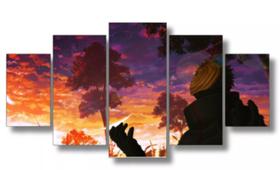 Quadro Decorativo Painel Anime Naruto Por Do Sol "