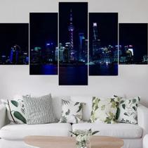 Quadro Decorativo Painel Cidade Paisagem Noturna"