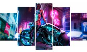 Quadro Decorativo Painel Cyberpunk 2077 Moto"