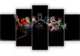Quadro Decorativo Painel Desenho Liga Da Justiça" Quadro Decorativo Painel Desenho Liga Da Justiça"