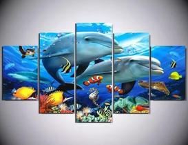 Quadro Decorativo Painel Fundo Do Mar Peixe"