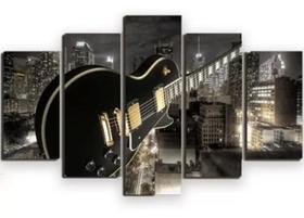 Quadro Decorativo Painel Guitarra Preta Show "