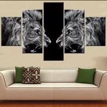 Quadro Decorativo Painel Leoes Duelo De Leoes Feroz"