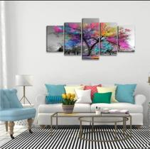 Quadro Decorativo Painel Mosaico arvore de varias cores"