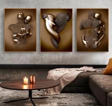 Quadro Decorativo Painel Mosaico Casal Dourado"