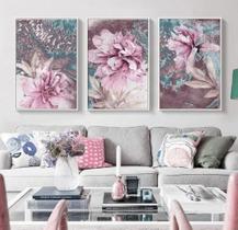 Quadro Decorativo Painel Mosaico Escandinavo Rosa"