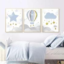 Quadro Decorativo Painel Mosaico Estrela Balão Nuvem Brilho"