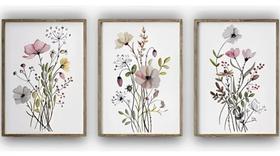 Quadro Decorativo Painel Mosaico Flores Do Campo Minimalista"