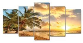 Quadro Decorativo Painel Mosaico praia coqueiro