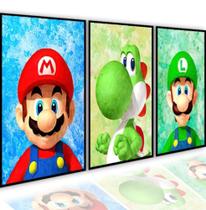 Quadro Decorativo Painel Mosaico Super Mario"