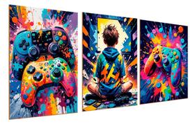 Quadro Decorativo Painel Mosaico Video Game Nerd Geek Gamer"