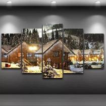 Quadro Decorativo Painel Natal Neve Casa Christmas"