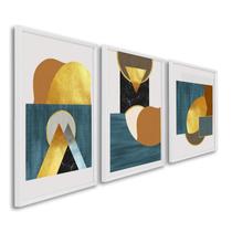 Quadro Decorativo Paisagem Abstrata com 3 Telas de Parede para Sala Quarto Escritório 60cm X 90cm Sem Vidro Quadro Decorativo Paisagem Abstrata com 3 Telas de Parede para Sala Quarto Escritório 60cm X 90cm Sem Vidro