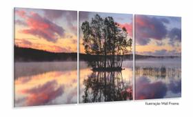 Quadro Decorativo Paisagem Árvore Lago Entardecer