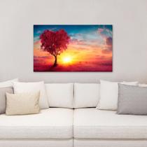 Quadro Decorativo Paisagem Árvore Por do Sol em Tela Canvas 60x40 Cm Sala Quarto Escritório - Lopes Decor