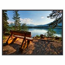 Quadro Decorativo Paisagem Banco Lago 90x60 para Sala Quarto