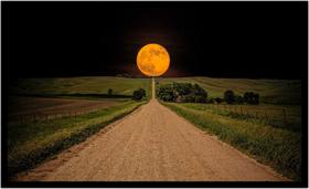 Quadro Decorativo Paisagem Caminho Da Lua Cheia Casa Salas Com Moldura RC004