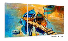 Quadro Decorativo Paisagem Canoas Entardecer Sala Quadro Decorativo Paisagem Canoas Entardecer Sala