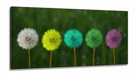 Quadro Decorativo Paisagem Dente de Leão Cores Arte em Tecido Canvas 130x60