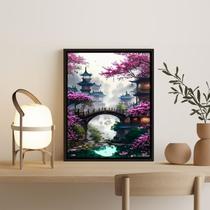 Quadro Decorativo Paisagem Do Japão 24x18cm - com vidro